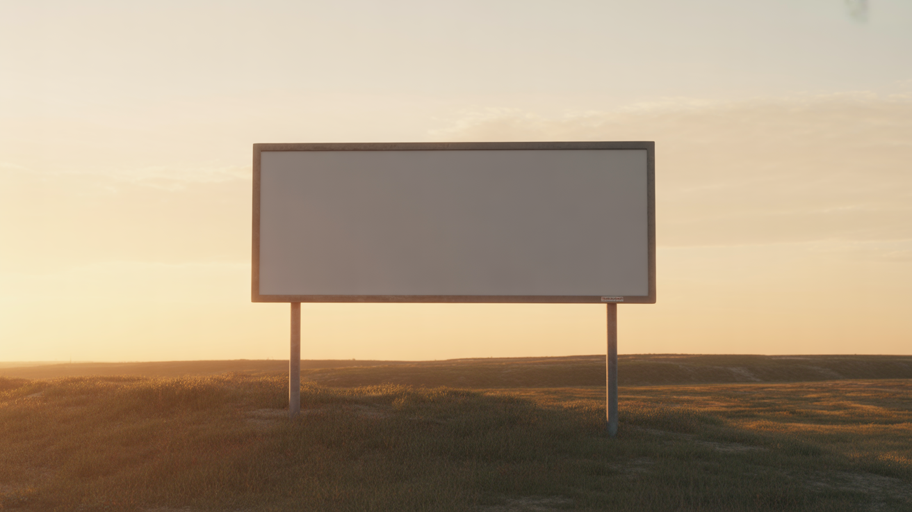 Roadside billboard at golden hour